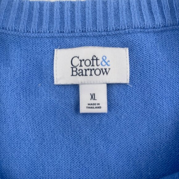 Croft & Barrow XL Blue Cable Knit Sweater Acrylic Lightweight - Picture 3 of 5